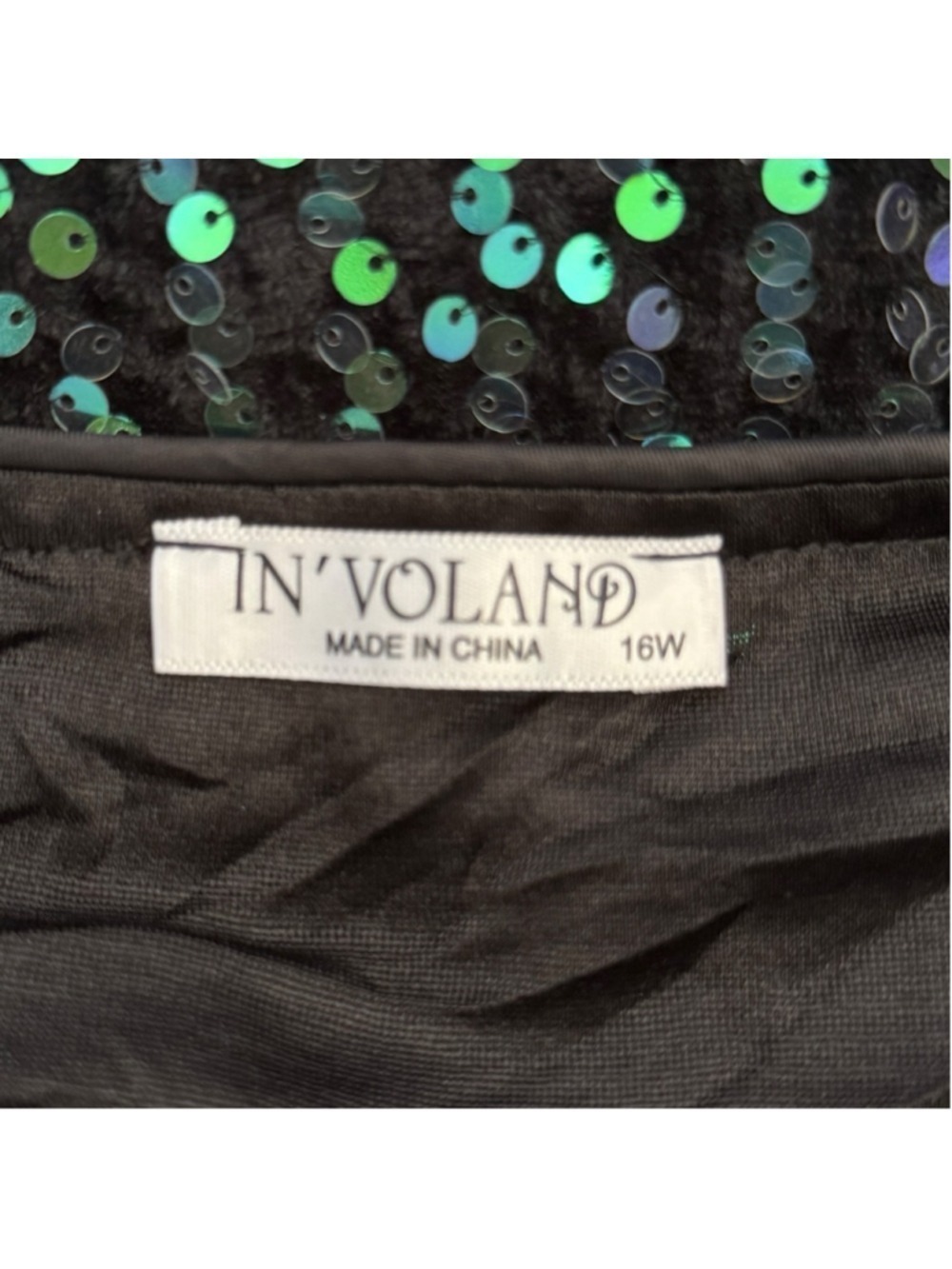 Black Green Sequin Bodycon Dress 16W Party Cocktail - Picture 4 of 4